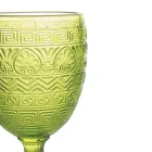Set mit 12 Kelchen 210 ml aus farbigem Glas und Reliefarbeit - Sonnenuntergang Viadurini