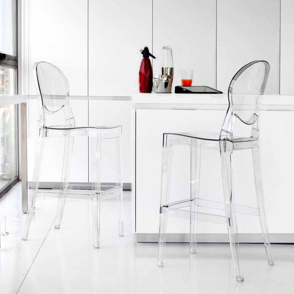 Hocker aus polycarbonat durchsichtig modern bosa