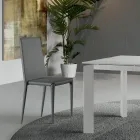 Set aus 4 modernen Stühlen in Weiß, Grau oder Taubengrau aus Öko-Leder - Dora Viadurini