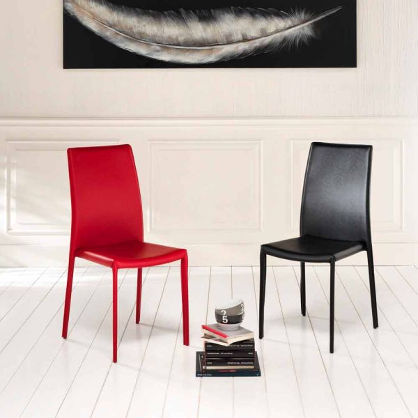 Kunstleder stuhl im 4er set in modernem design gioia