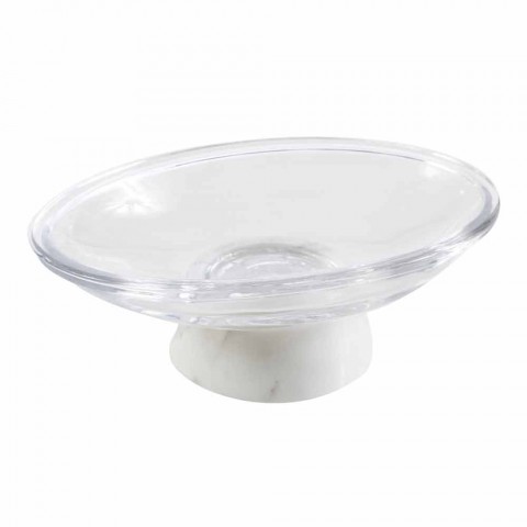 Design Badaccessoires aus Glas und Calacatta Marmor Carona