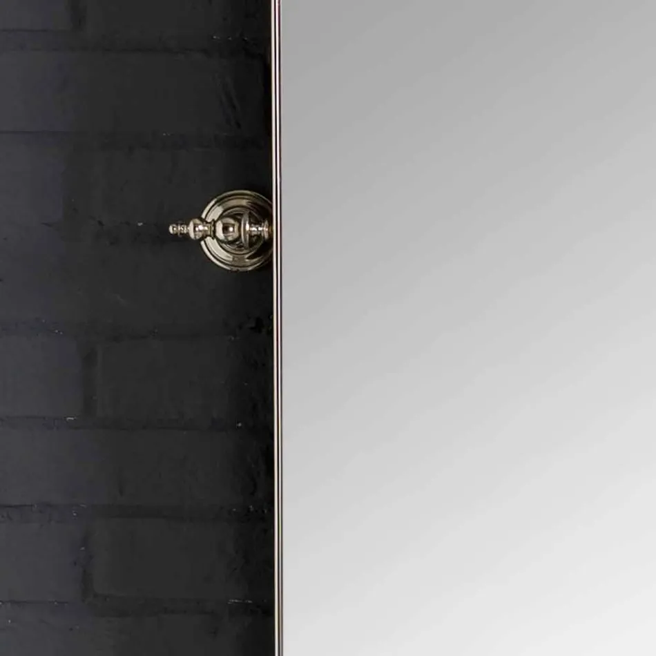 Bad-Set mit Doppel-Konsole aus weißer Keramik von Linienstruktur Viadurini