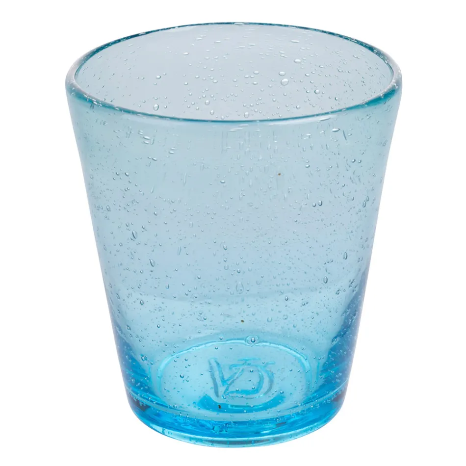 Set mit 12 Gläsern 330 ml aus farbiger geblasener Glaspaste - Spilla Viadurini