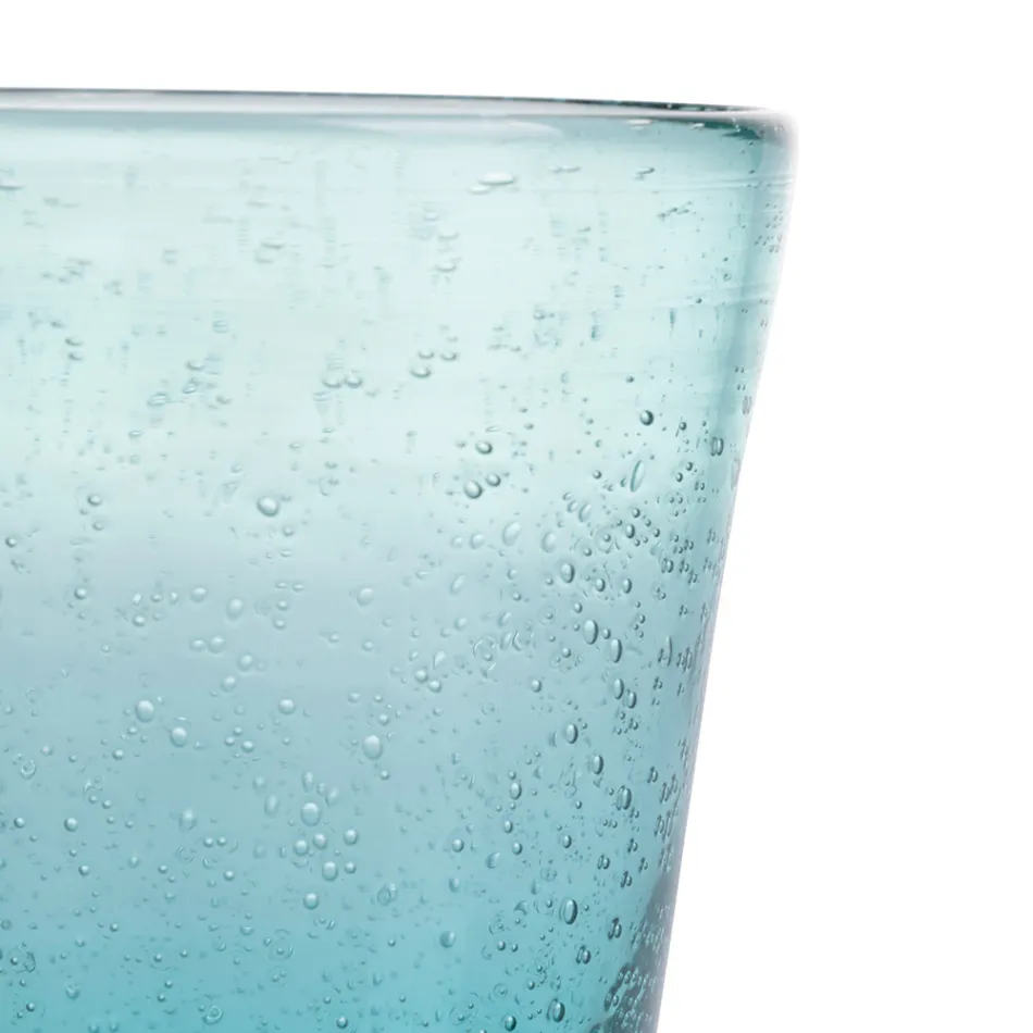 Set mit 12 Gläsern 330 ml aus farbiger geblasener Glaspaste - Spilla Viadurini