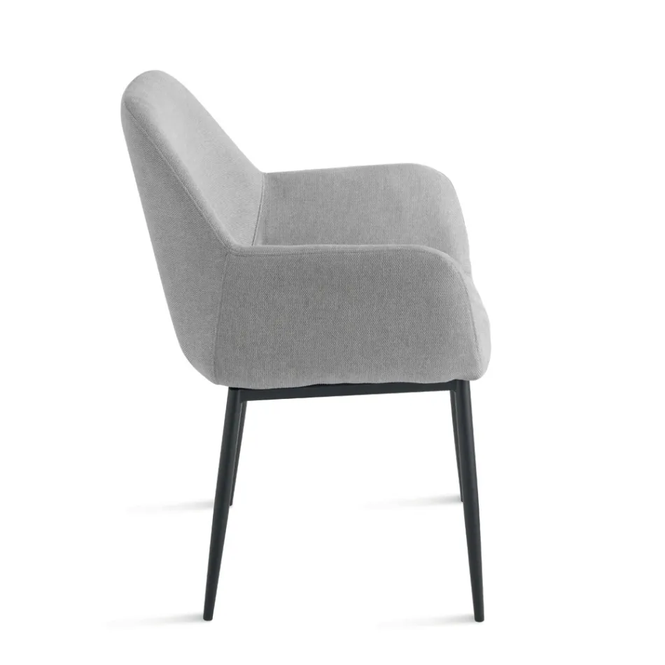 Set aus 2 gepolsterten Sesseln mit farbenfrohem Stoffbezug und Metallgestell - Valeria Viadurini