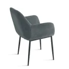 Set aus 2 gepolsterten Sesseln mit farbenfrohem Stoffbezug und Metallgestell - Valeria Viadurini