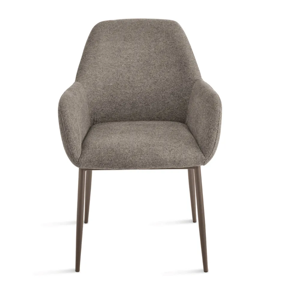 Set aus 2 gepolsterten Sesseln mit farbenfrohem Stoffbezug und Metallgestell - Valeria Viadurini