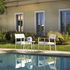 Set aus 2 Sesseln mit Aluminiumtisch in verschiedenen Ausführungen - Souvenir Viadurini