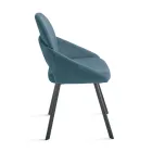 Set aus 2 gepolsterten Stühlen mit farbenfrohem Stoffbezug und Metallgestell - Damian Viadurini