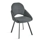 Set aus 2 gepolsterten Stühlen mit farbenfrohem Stoffbezug und Metallgestell - Damian Viadurini