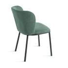 Set aus 2 gepolsterten Stoffstühlen mit lackiertem Metallgestell - Leandra Viadurini