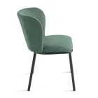 Set aus 2 gepolsterten Stoffstühlen mit lackiertem Metallgestell - Leandra Viadurini