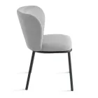 Set aus 2 gepolsterten Stoffstühlen mit lackiertem Metallgestell - Leandra Viadurini