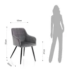 Set mit 2 Stühlen aus Stoff mit Samteffekt – Plutonium Viadurini