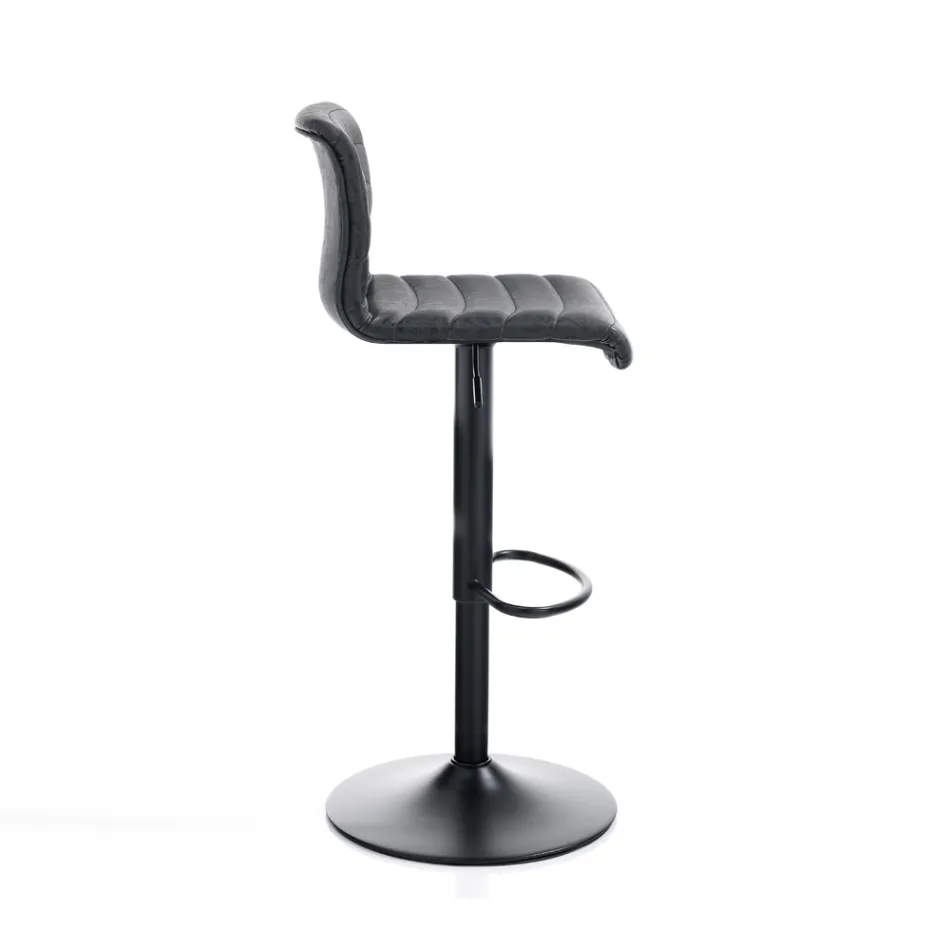 Set mit 2 Barhockern aus Kunstleder und Stahl – Potassium Viadurini