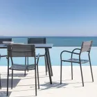 Satz von 4 Gartenstühlen aus verzinktem Metall und Batyline - Prestigio Viadurini