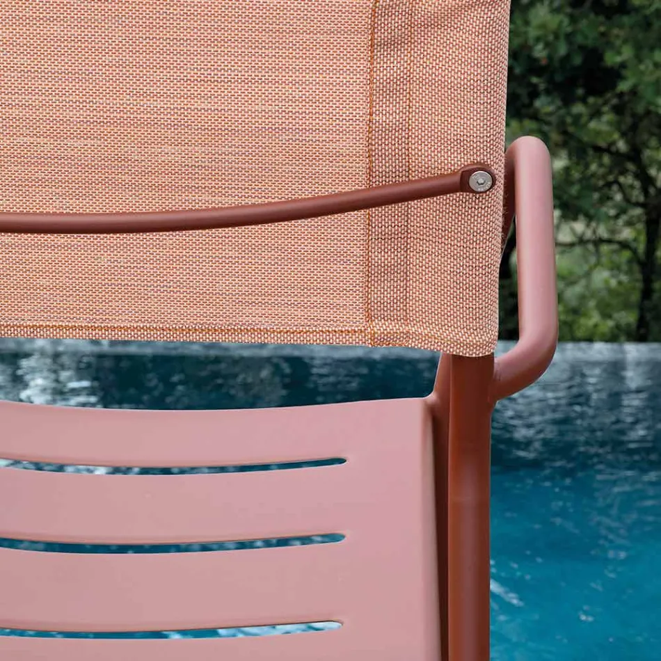 Satz von 4 Gartenstühlen aus verzinktem Metall und Batyline - Prestigio Viadurini