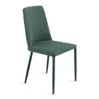 Set aus 4 gepolsterten Stühlen mit farbenfrohem Stoffbezug und gepolstertem Gestell - Luciana Viadurini