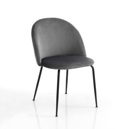 Set mit 4 Stühlen aus Mikrofaserstoff mit Samteffekt – Terbio Viadurini