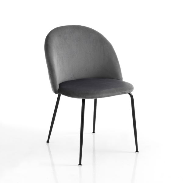 Set mit 4 stühlen aus mikrofaserstoff mit samteffekt – terbio