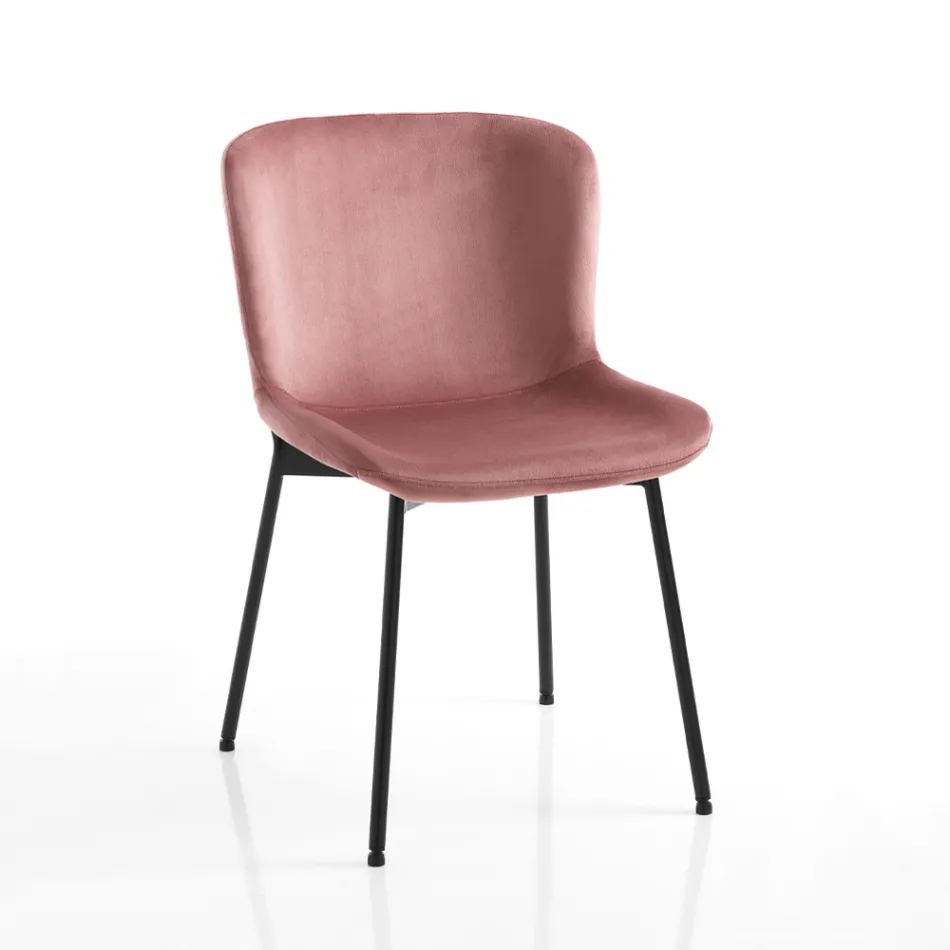 Set mit 4 Stoffstühlen und neigbaren Füßen – Dentice Viadurini