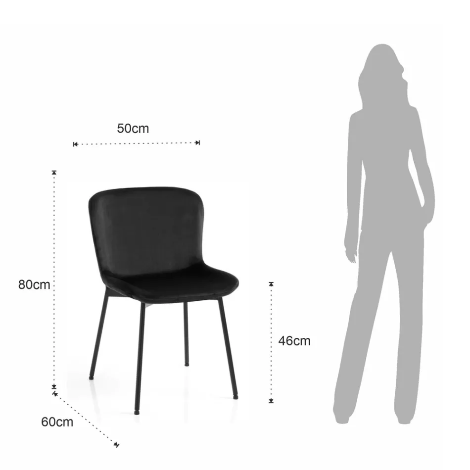 Set mit 4 Stoffstühlen und neigbaren Füßen – Dentice Viadurini