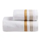 Serenity Gästehandtuch-Set aus Baumwollfrottee mit doppelten Rüschen Viadurini