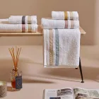 Serenity Gästehandtuch-Set aus Baumwollfrottee mit doppelten Rüschen Viadurini