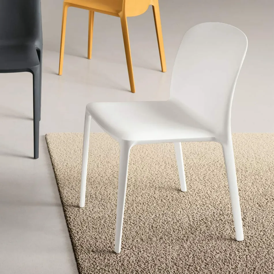 Set aus zwei stapelbaren Polypropylen-Stühlen in verschiedenen Farben - Evania Viadurini