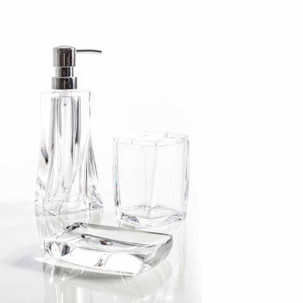 Modernes set für badspender, glas, seifenhalter torraca