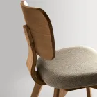 Zwei Stühle mit Holzoptik und gepolstertem Stoffsitz - Antea Viadurini