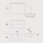 Set aus Holz-Badmöbel-Aufhängung Design made in Italy Cesena Viadurini