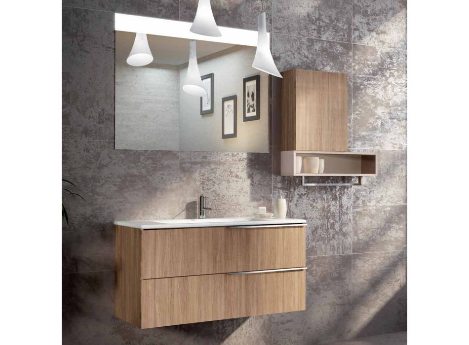 Set aus Holz-Badmöbel-Aufhängung Design made in Italy Cesena