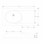 Hängende Badezimmermöbel in modernem Design, eingefasst in eine solide Oberfläche in Brusson Viadurini