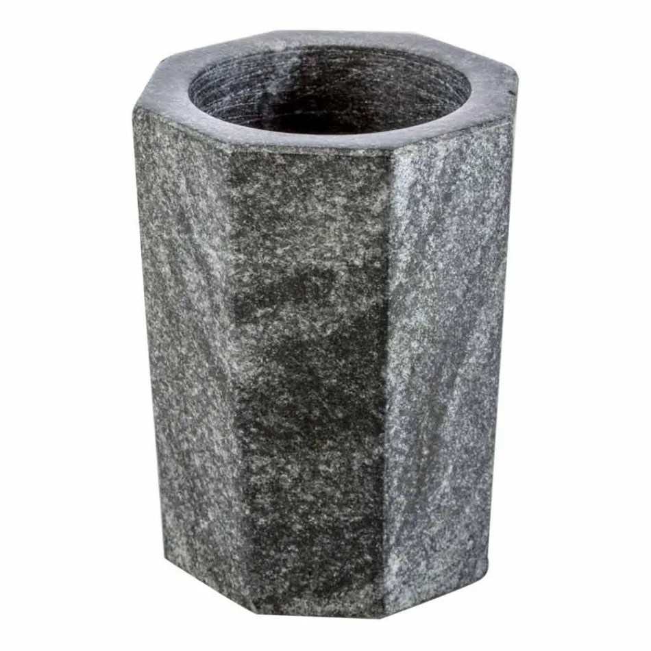 Modernes Badezimmerzubehör aus grau geädertem Marmor Montafia Viadurini