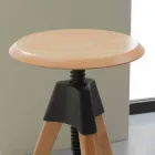 Schraubhocker aus natürlicher Buche und Details aus Polypropylen Sit Viadurini