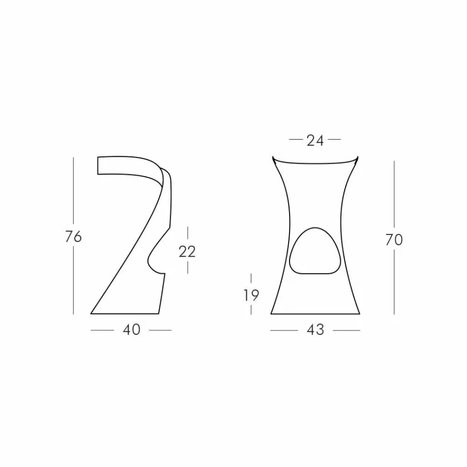 Farbiger hoher Hocker Slide Koncord modernes Design aus Italien Viadurini