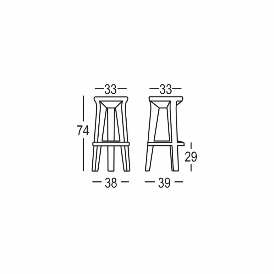 High Design Barhocker aus Polyethylen Made in Italy - Tinuccia Viadurini