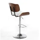 Hoher Küchenhocker aus Kunstleder und Sperrholz - Nebbia Viadurini