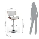 Hoher Küchenhocker aus Kunstleder und Sperrholz - Nebbia Viadurini