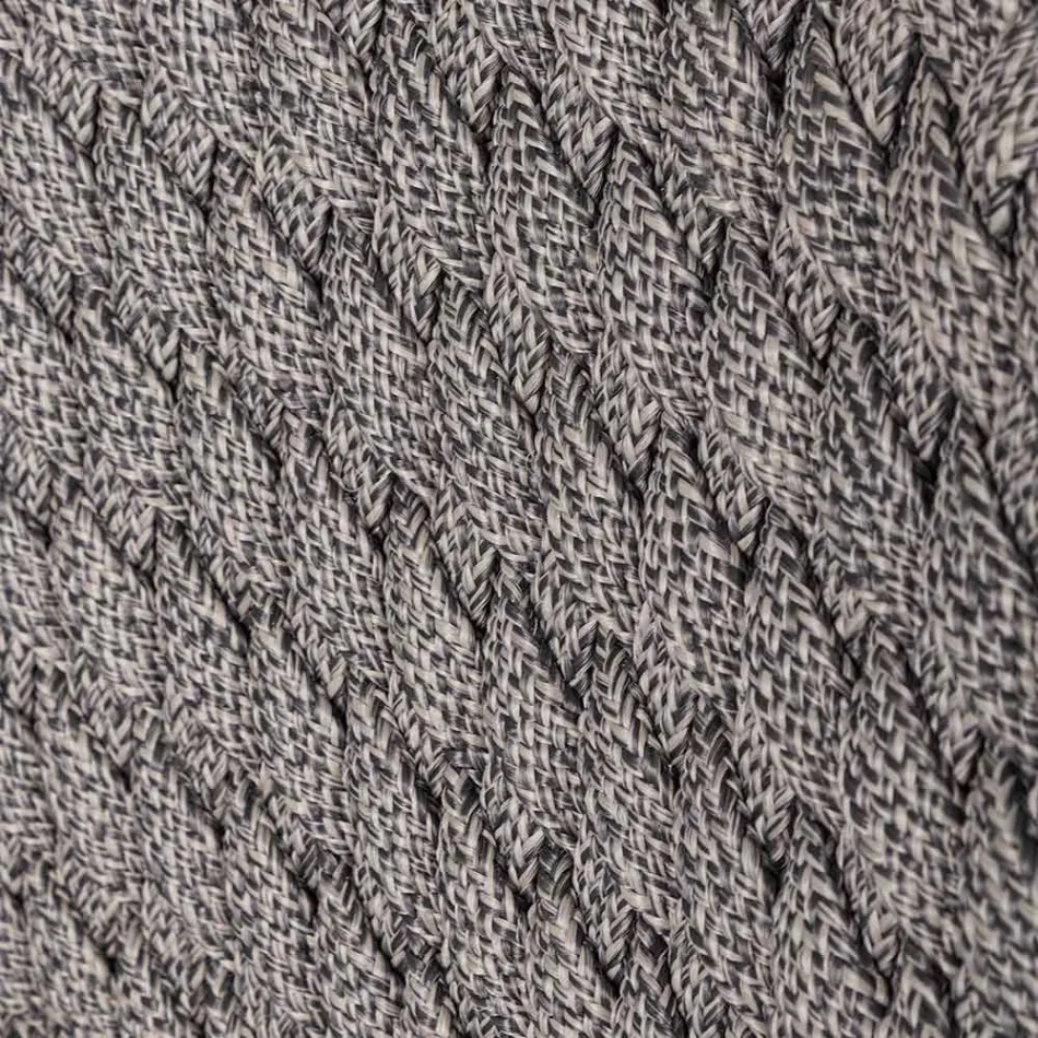 Hoher Outdoor-Hocker aus Seil und Teakholz, Homemotion, 2 Stück – Anitha Viadurini