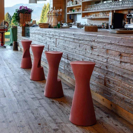 Hoher Gartenhocker aus farbigem Polyethylen Made in Italy - Desmond Viadurini