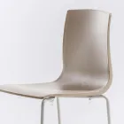 Hoch stapelbarer Polypropylen-Hocker mit Metallbasis, 2 Stück - Kiara Viadurini