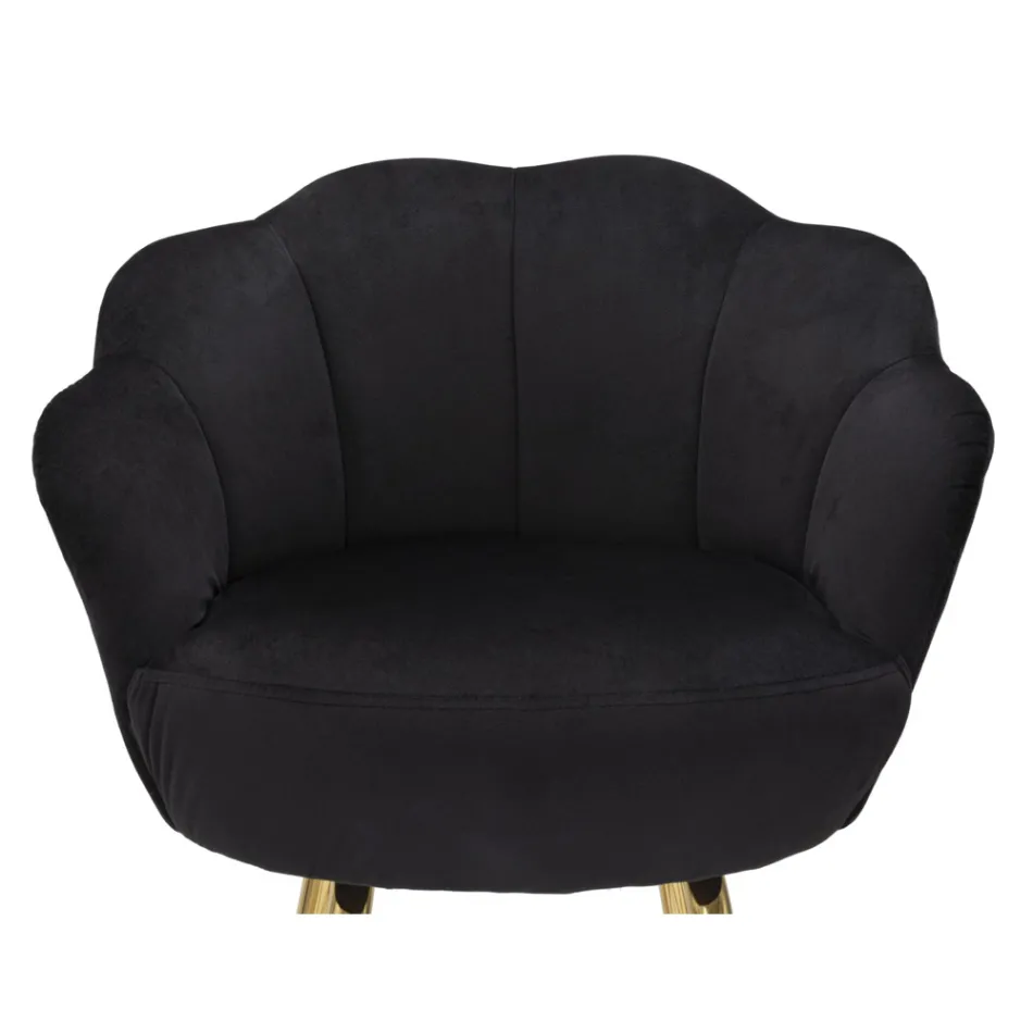 Hoher Hocker aus goldenem Eisen mit Sitz mit Samtbezug - Annina Viadurini