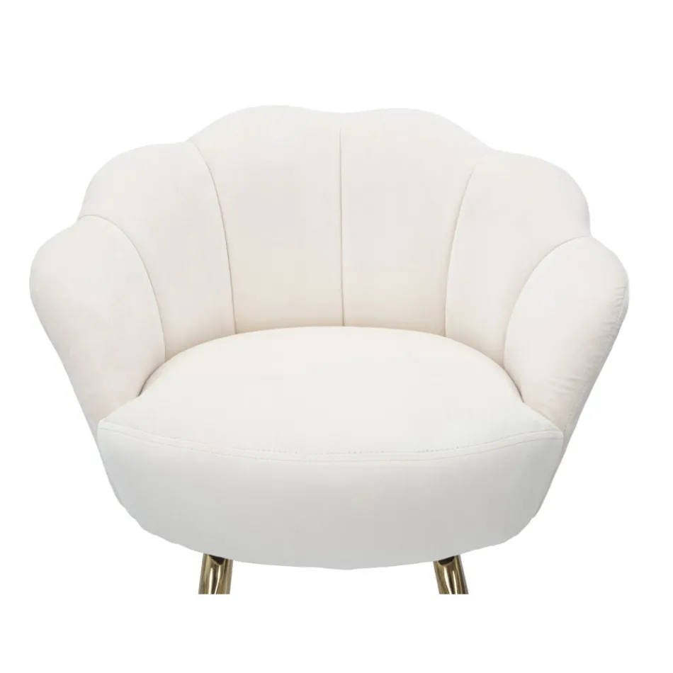 Hoher Hocker aus goldenem Eisen mit Sitz mit Samtbezug - Annina Viadurini