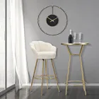 Hoher Hocker aus goldenem Eisen mit Sitz mit Samtbezug - Annina Viadurini