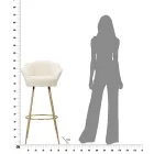 Hoher Hocker aus goldenem Eisen mit Sitz mit Samtbezug - Annina Viadurini