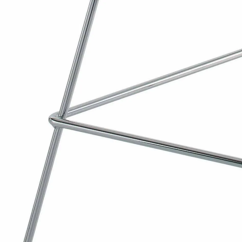 Hoher Barhocker aus Leder mit Stahlstruktur Made in Italy - Beniamino Viadurini