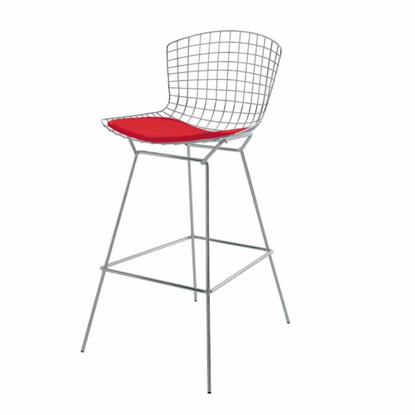 Hoher barhocker aus leder mit stahlstruktur made in italy - beniamino