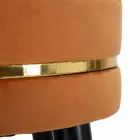 Runder Barhocker aus Holz und Stoff im modernen Design - Rupert Viadurini